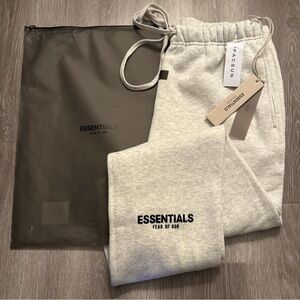 Fear of God Essentials Light Oatmeal Sweatpants